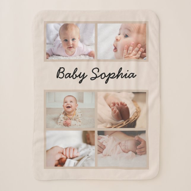 Baby Photo Blanket DIY Personalize w/ your photos (Front)