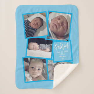 Baby Photo Blanket with Name and Personalized Text