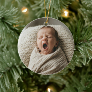 Baby Photo Christmas Personalized Keepsake Gift Ceramic Ornament