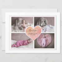 Baby Photo Collage Script Typography Birth 