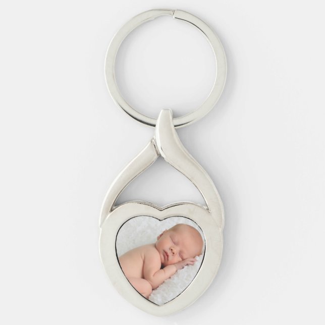 Baby Photo Heart Keychain (Front)