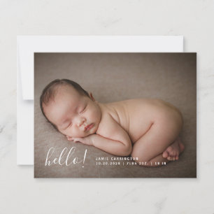 Baby Photo Modern Birth 3 Photo Announcement