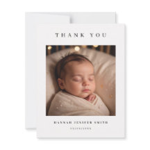 Baby Photo Modern Birth Announcement Card