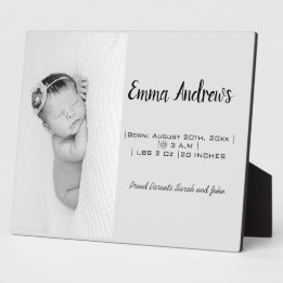 Baby Photo Name Birth Personalised Plaque