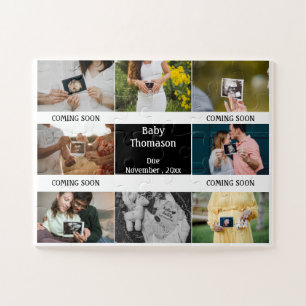 Baby Photo Name Coming soon Pregnancy Announcement Jigsaw Puzzle
