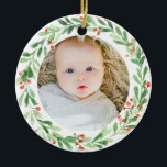 Baby Photo Ornament - First Christmas<br><div class="desc">Baby Photo Ornament - First Christmas</div>