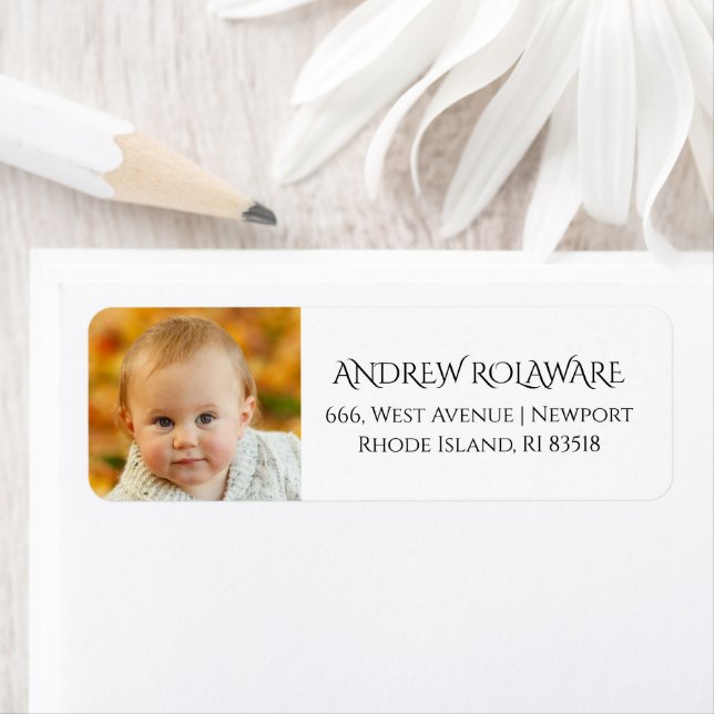 Baby Photo Return Address Modern Simple (Insitu)