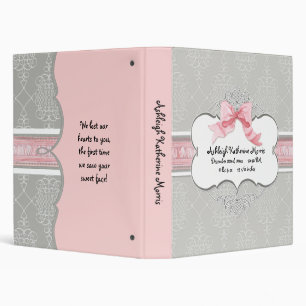 Baby Photo Scrapbook Binder French Bow Damask