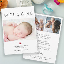 Baby photo simple welcome typography birth
