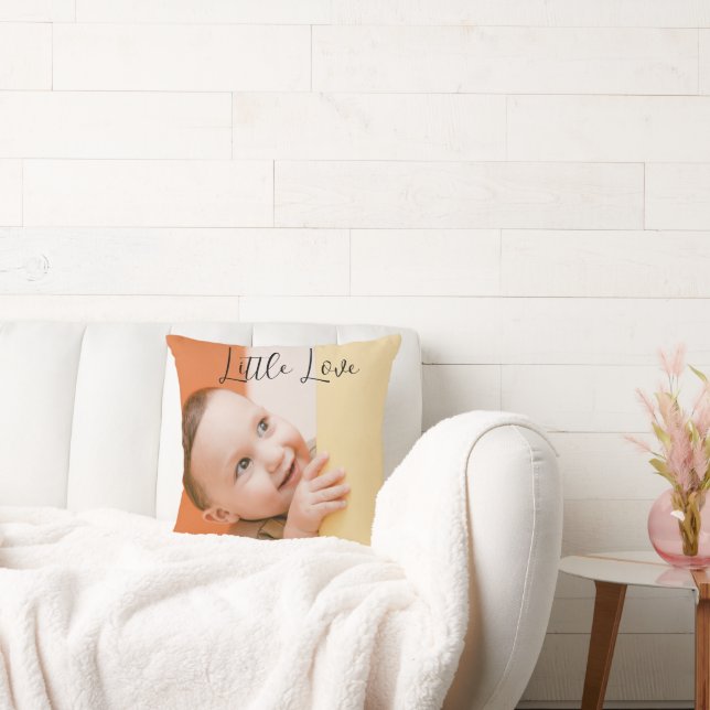 Baby Photo template "Little Love" Throw Pillow (Couch)