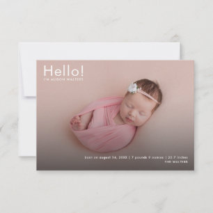 Baby Photos Name and Stats Birth Announcement