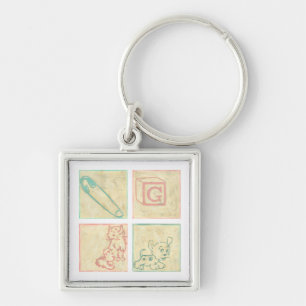 Baby Picture Blocks by Chariklia Zarris Keychain