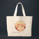 Baby Picture Custom Round Large Tote Bag<br><div class="desc">Cute baby tote or diaper bag - add your favourite baby picture into the round frame. A special effects photo looks especially adorable here! You can change the text below it if you like.</div>