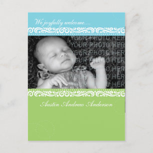 Baby Picture Frame Announcement Postcard