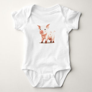 Baby Pig, Baby Piglets, Baby Farm Animals Bodysuit