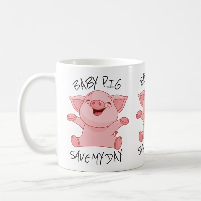 Baby pig coffee mug for pig lovers (Left)