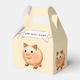 Baby Pig Drawing Custom Favor Box
