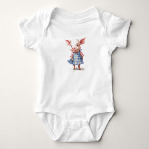 Baby Pig Piglet in A Dress Bodysuit