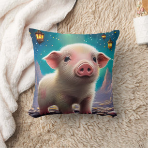 Baby Pig Throw Pillow