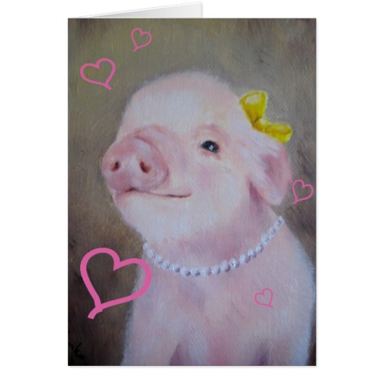 Baby Piggy Valentine's Day Card
