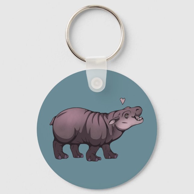 Baby Pigmy Hippo Keychain (Front)