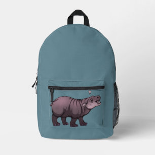 Baby Pigmy Hippo Printed Backpack