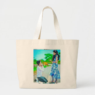 Baby Pikachu in a Magical Meadow" Large Tote Bag
