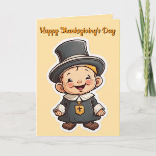 Baby Pilgrim Thanksgiving Greeting Card