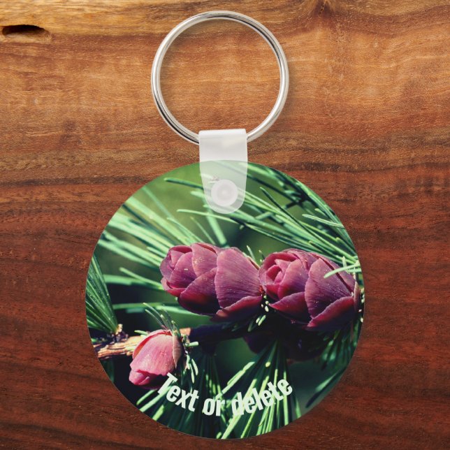 Baby Pine Cones Nature Personalized Keychain (Front)