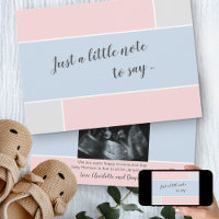 Baby Pink and Blue Custom Sonogram Photo Pregnancy