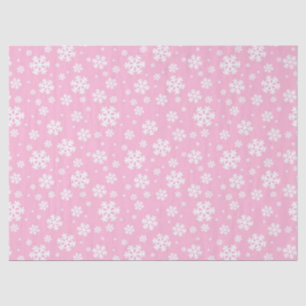 Baby Pink and white Christmas Snowflakes Pattern Tissue Paper