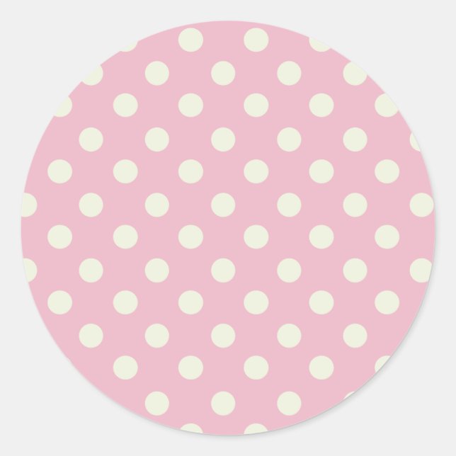 Baby Pink and White Polka Dot Sticker (Front)
