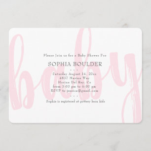 Baby Pink Baby Shower Invitation