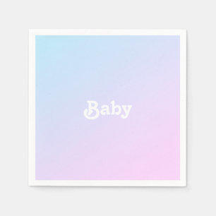 Baby pink blue ombre gradient pattern baby shower napkin