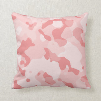 Baby Pink Camo; Camouflage Throw Pillow