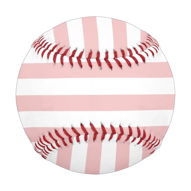 Baby Pink Colour Stripes Vacation Summer Pastel    Baseball (Front)