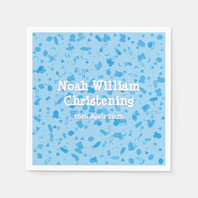 Baby Pink Confetti Baptism Christening Napkin (Front)