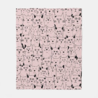 Baby Pink Cute Suspicious Kitties Cats Pattern