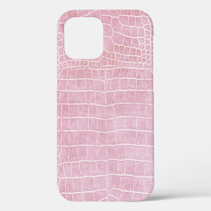 Baby Pink Faux Crocodile Leather iPhone 12 Case