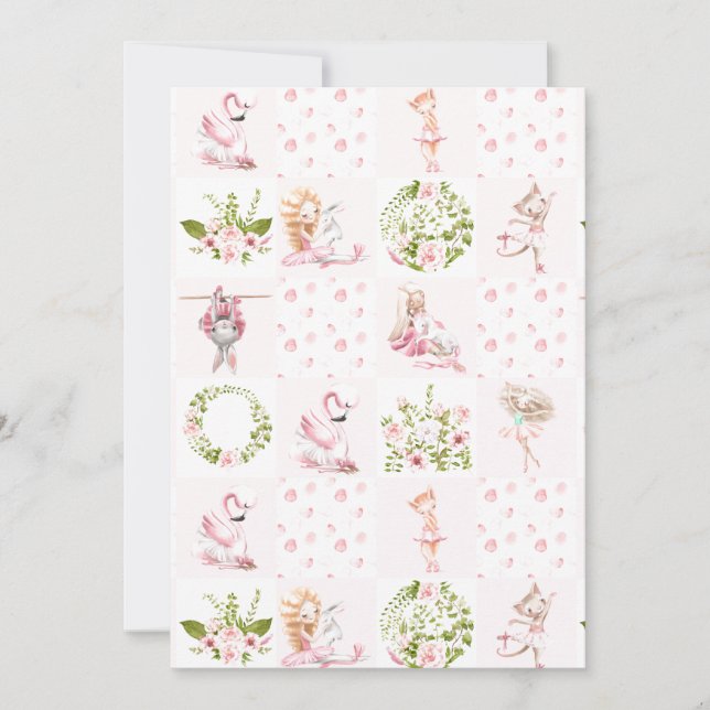 Baby Pink Floral Animals Quilt Nursery Pattern Announcement (Front)