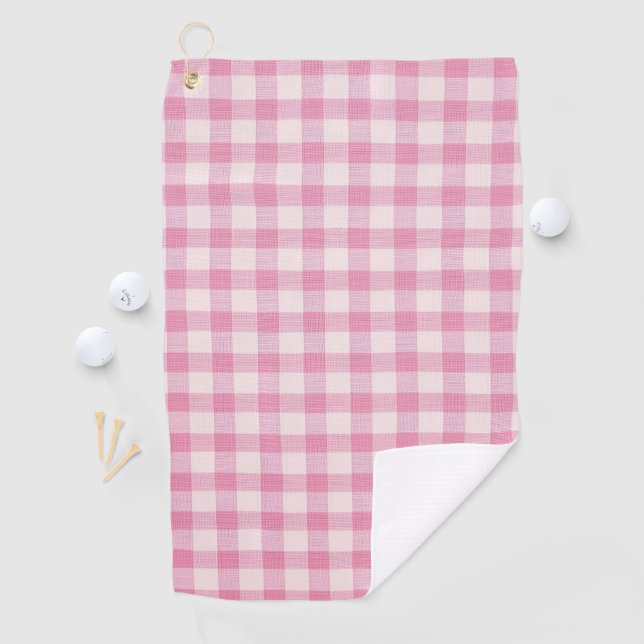 Baby Pink Gingham Golf Towel (InSitu)