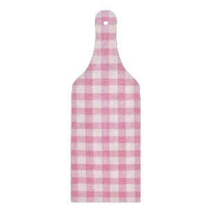 Baby Pink Gingham Pattern Cutting Board