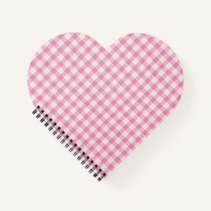 Baby Pink Gingham Pattern Notebook