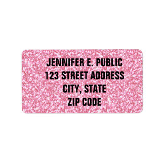 Baby Pink Glitter Printed Label