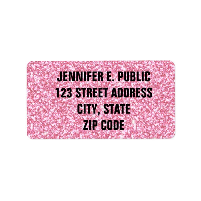 Baby Pink Glitter Printed Label (Front)