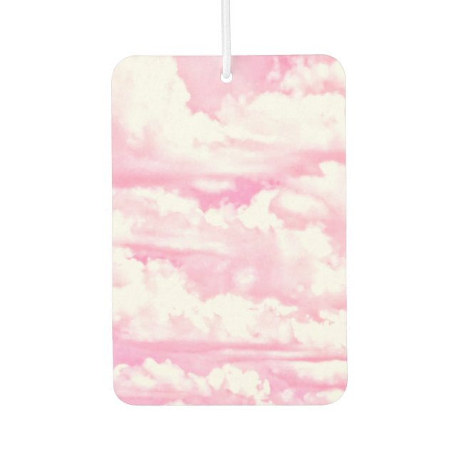 Baby Pink Happy Clouds Backgrouund Air Freshener (Front)