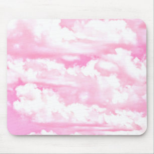 Baby Pink Happy Clouds Decor Mouse Pad