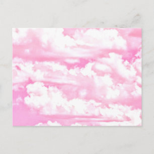Baby Pink Happy Clouds Decor Postcard
