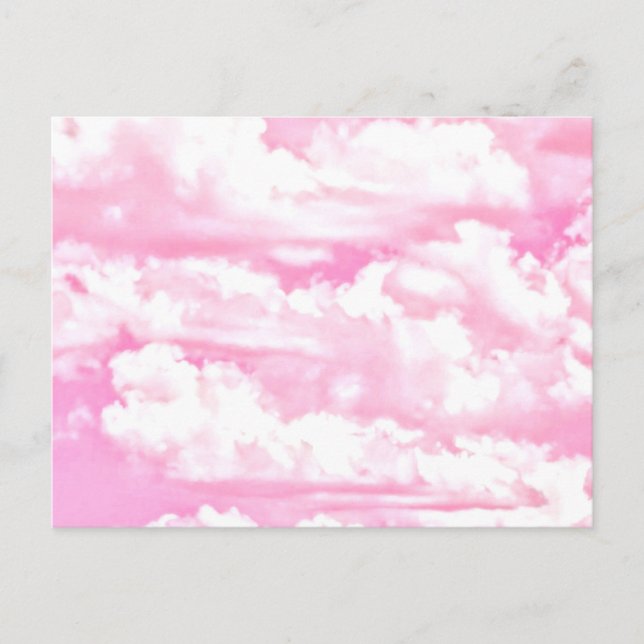 Baby Pink Happy Clouds Decor Postcard (Front)
