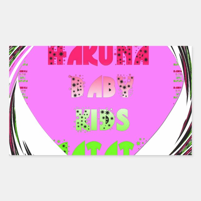 Baby Pink  Hearts Hakuna Matata Baby Kids Design.p Sticker (Front)